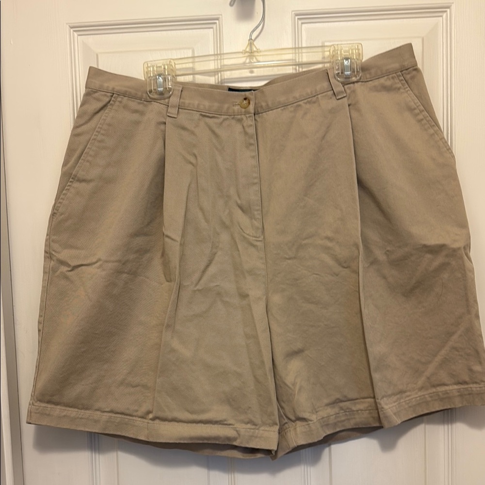 Ralph Lauren 2 Pair 18W Khaki & Navy Bermuda Shorts Tailored Pleated Design